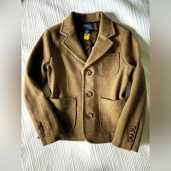 Ralph Lauren Herringbone Cotton Blend Blazer Sz NWT
